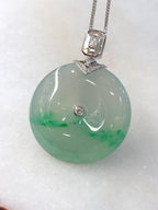 Icy Green Jade Safety Coin Pendant