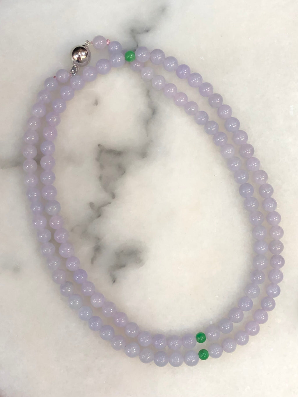 Lavender Jade Beads Necklace