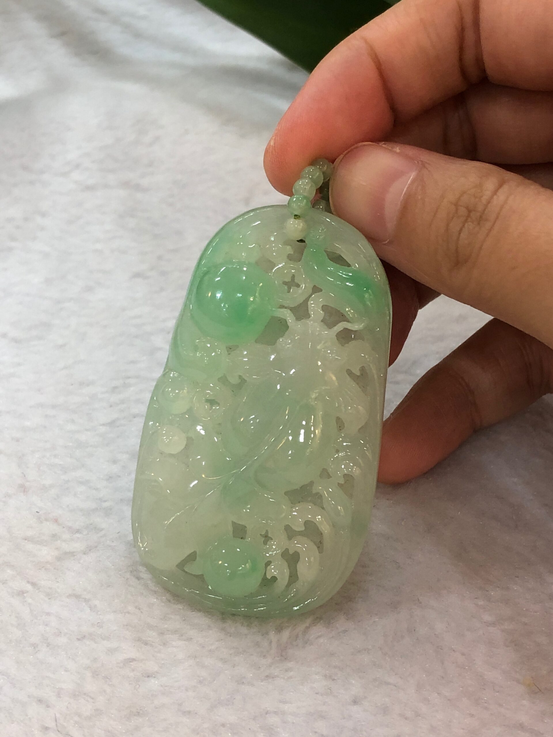 Icy Green Jade Goldfish | Type A Natural Jade Fish Pendant | ClassicJade
