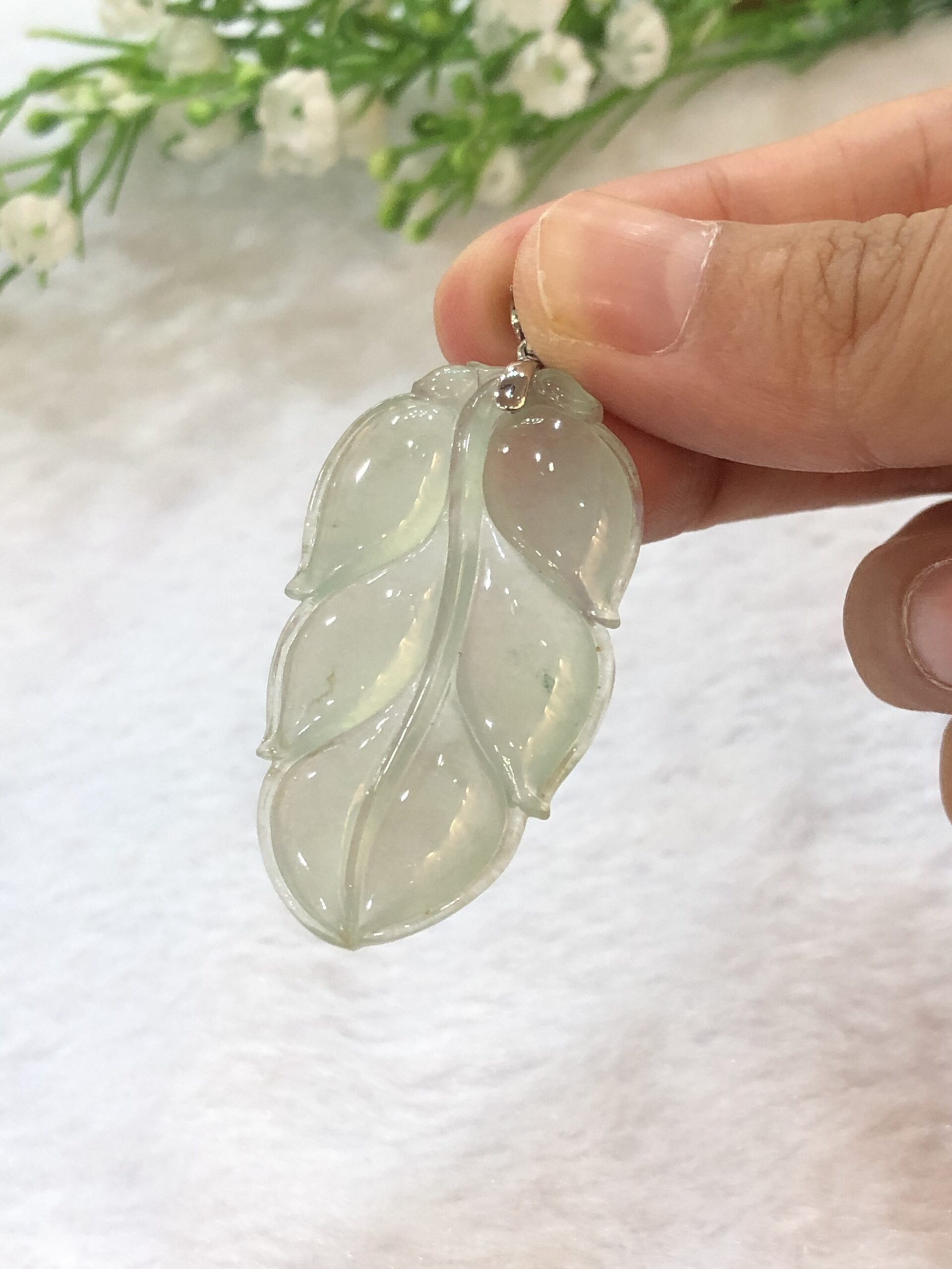 Icy Jade Leaf Pendant, Icy Jade Pendant