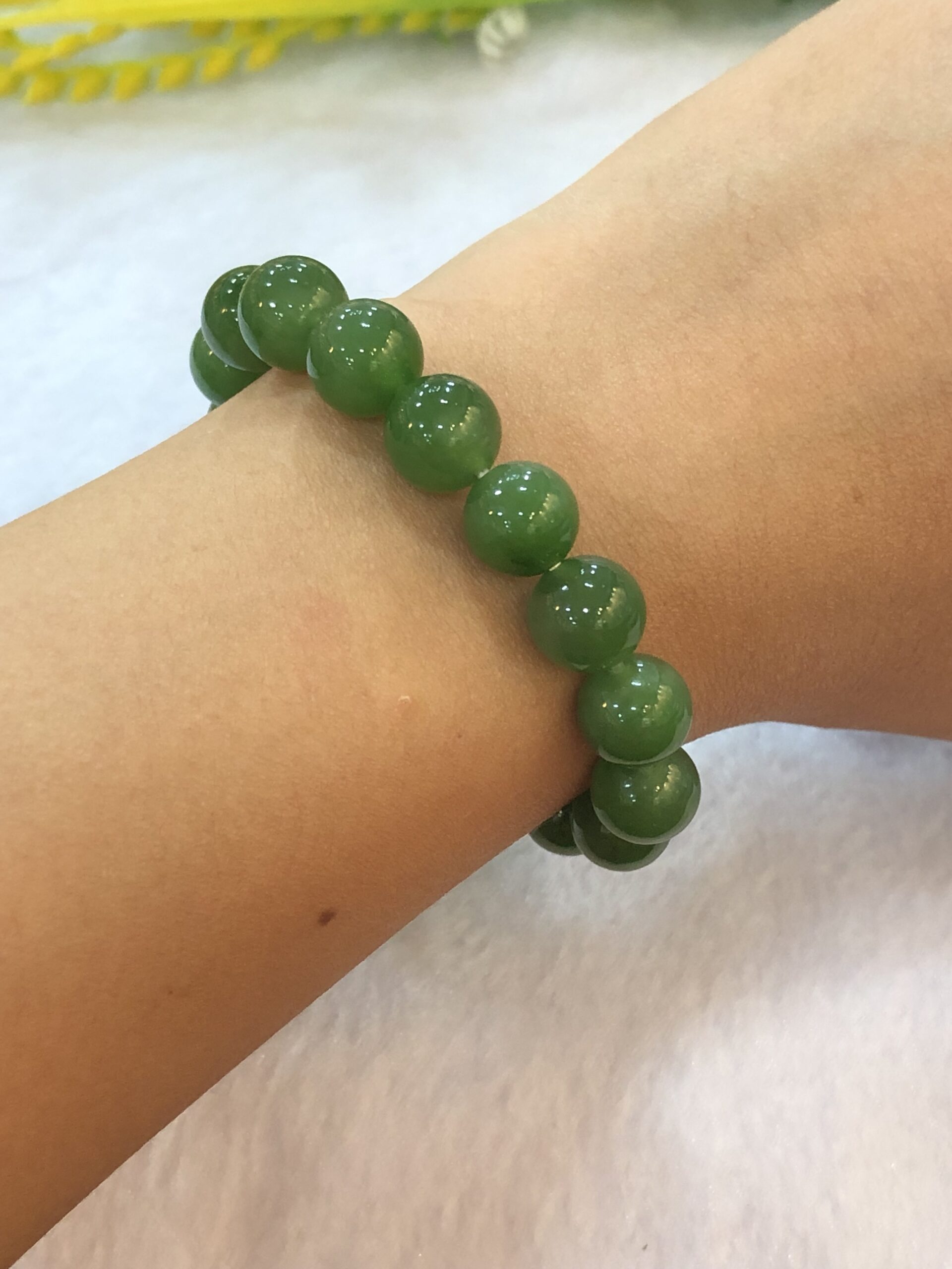 Green Jade Barrels Bracelet | Type A Burmese Jade | ClassicJade