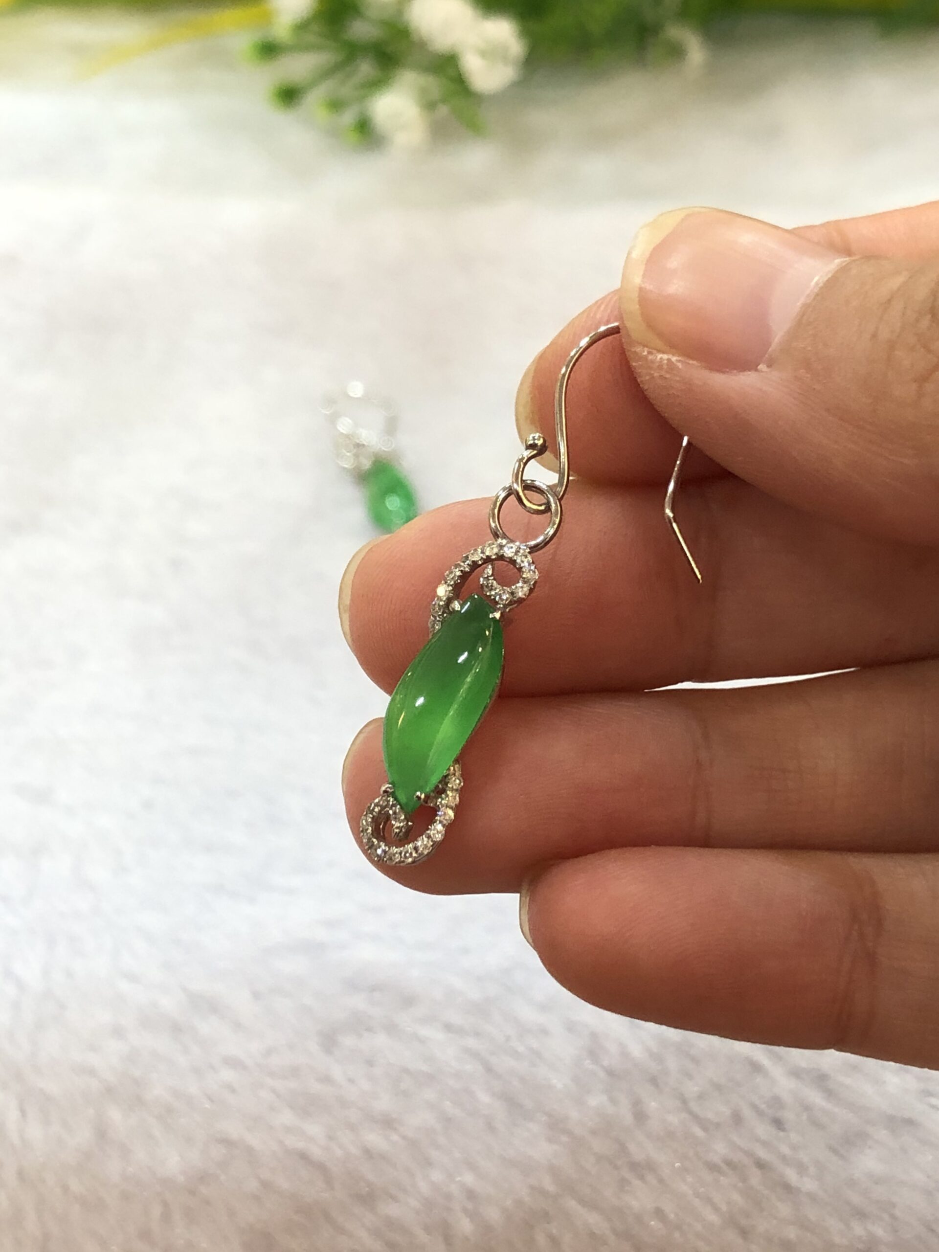 Icy Green Jade Earrings Buy Imperial Jade Earrings ClassicJade