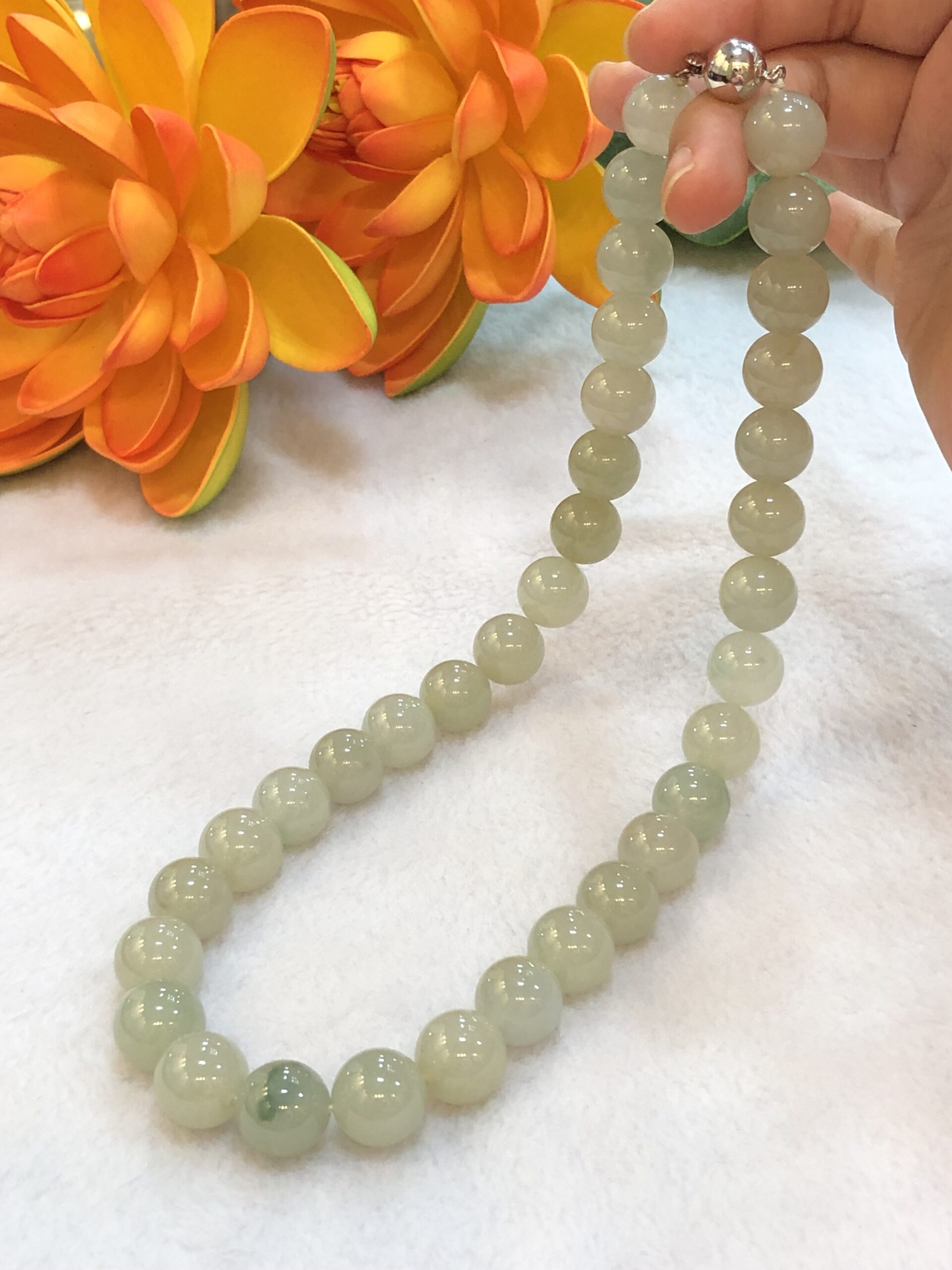 Real Burma Green Jade Sweater Chain Necklace Men Women Genuine Natural  Emerald Jadeite 108 Bead Mala Beaded Amulet Necklaces - AliExpress