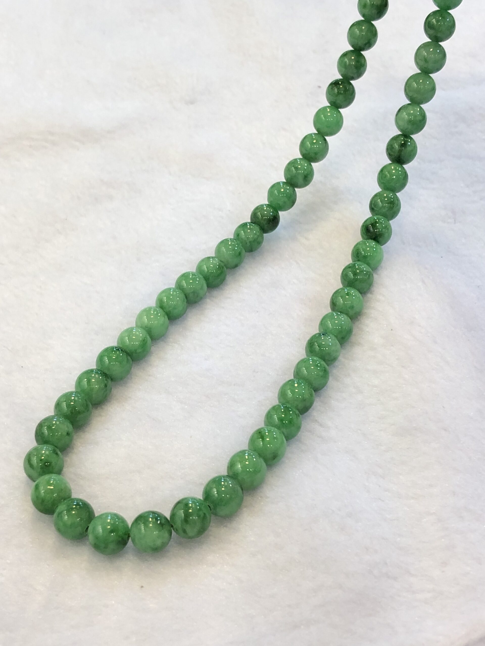 14K YELLOW GOLD RAINBOW JADEITE JADE BEAD NECKLACE UPC #326415 - Mason-Kay