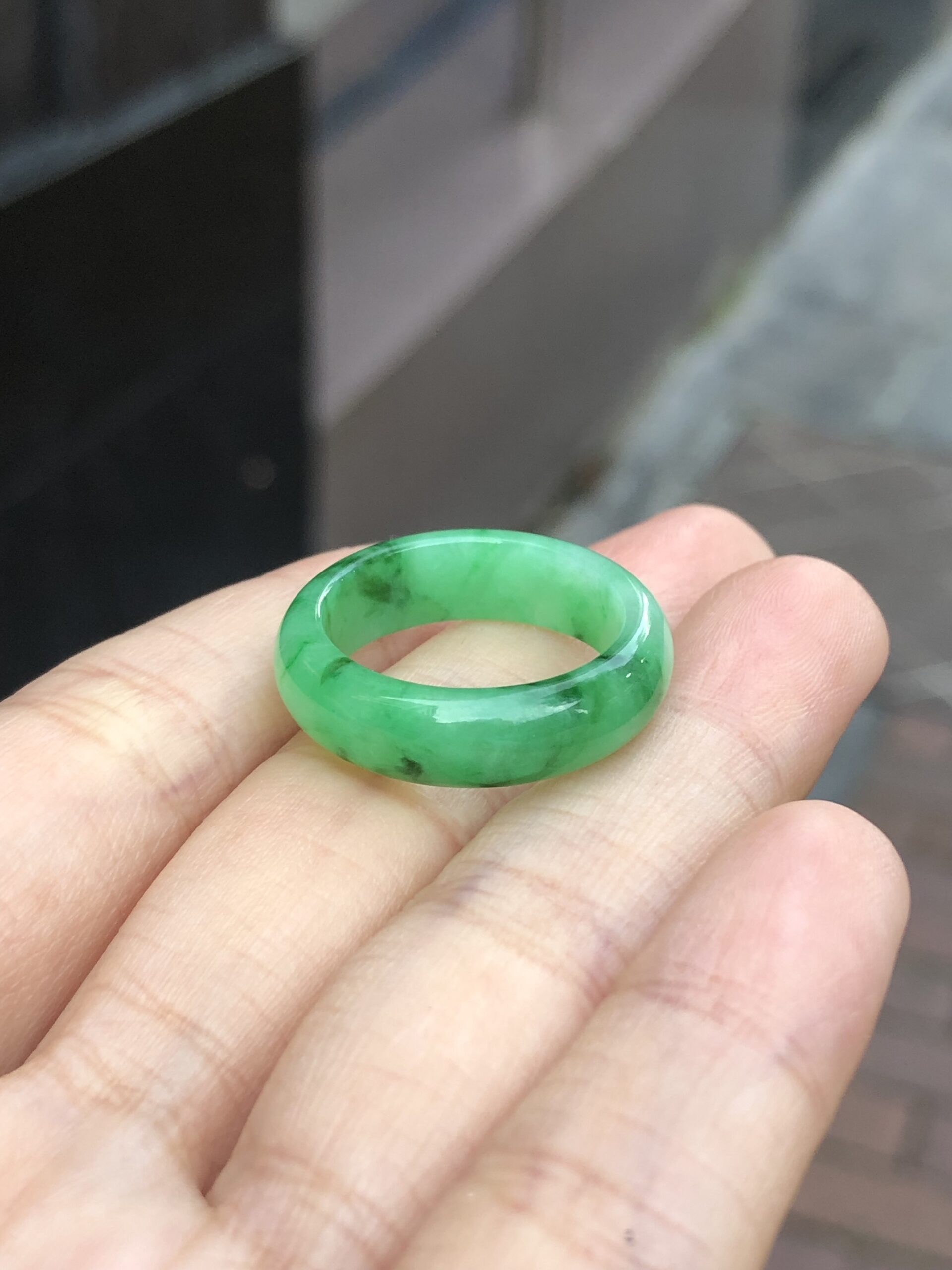 Green Jade Hololith Ring | ClassicJade