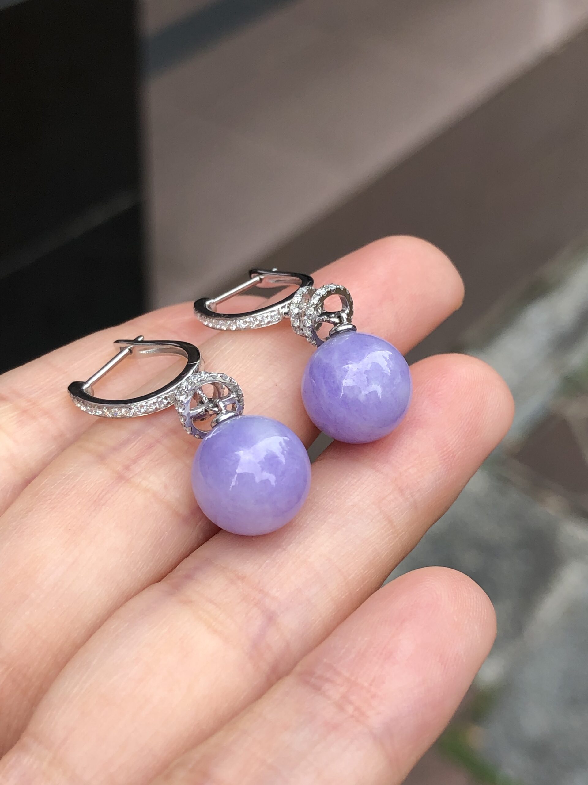 Lavender Jade Ball Earrings ClassicJade